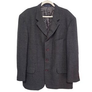 Reiss London Mens‎ Vintage 100% Wool Blazer Jacket Grey Made in Italy 54EU US 44